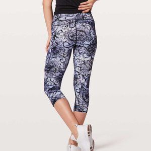 Lululemon Fast & Free Crop II *Nulux 19" Hanakotoba Starlight Multi size 6